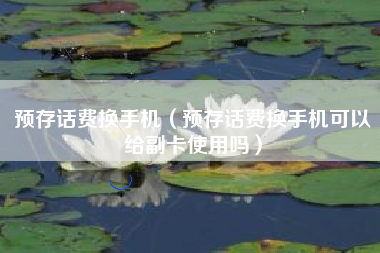 预存话费换手机（预存话费换手机可以给副卡使用吗）