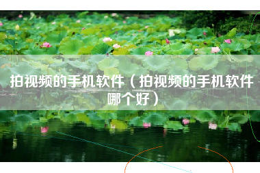 拍视频的手机软件（拍视频的手机软件哪个好）