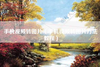手机视频转图片（手机视频转图片方法教程）